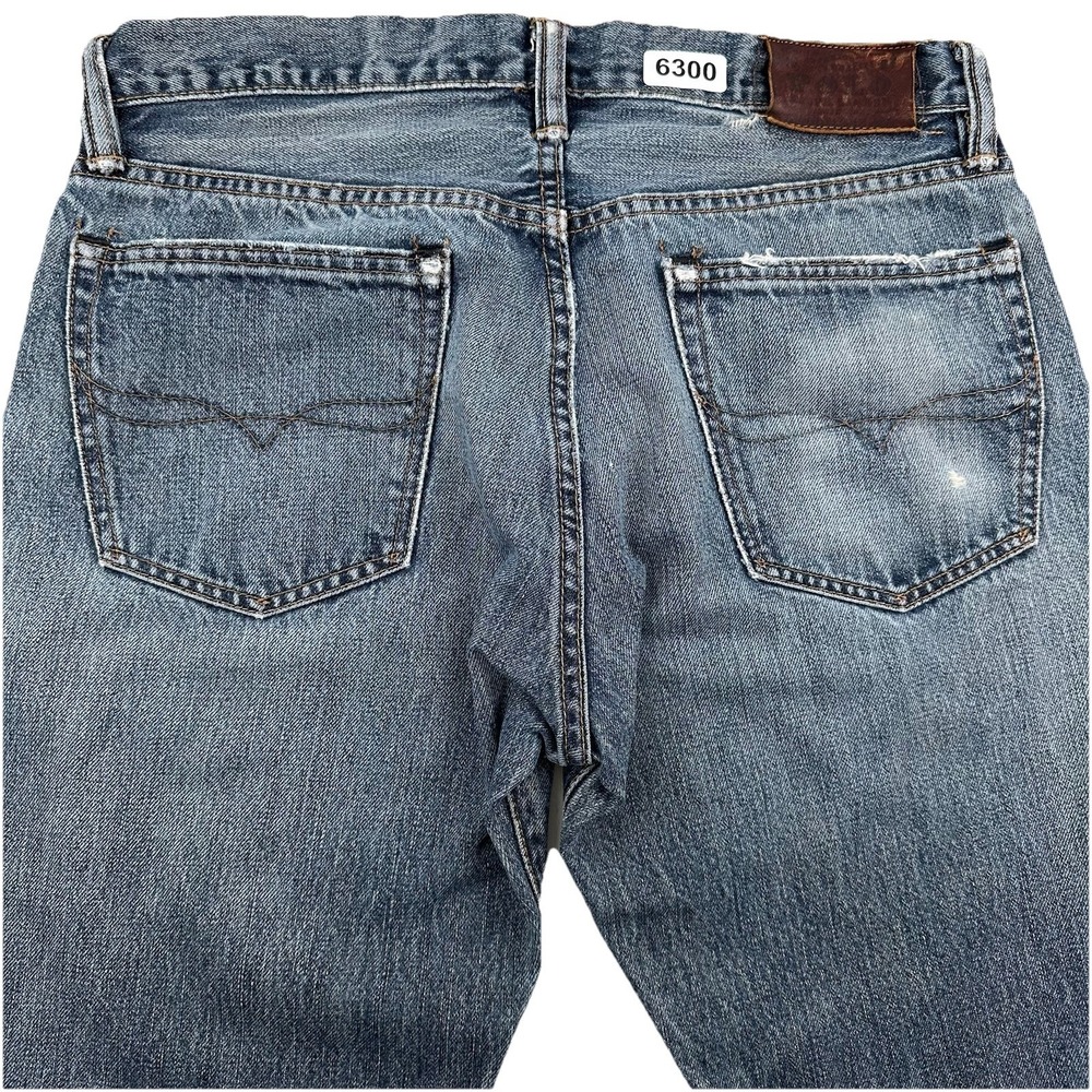 VTG Y2K Polo Ralph Lauren Classic 867‎ Jeans 30x32 Distressed Blue Denim Patina
